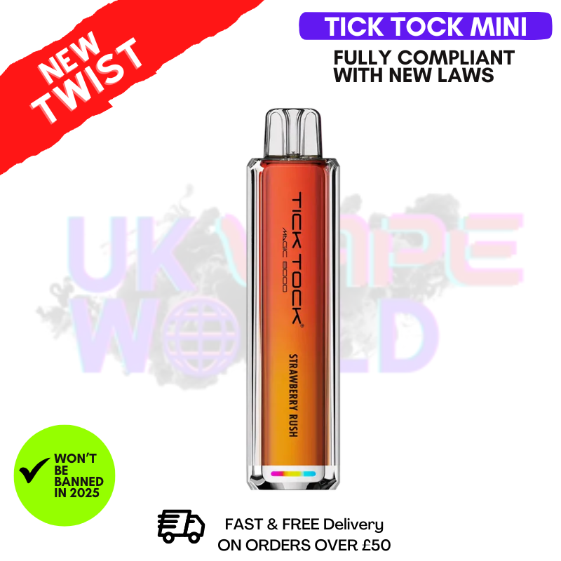 Strawberry Rush  Tick Tock Mini 2000 Puff Kit