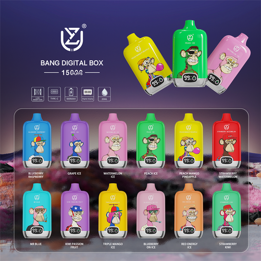 Uzy Bang Digital 15000 Puff 15000 Disposable E Cigarettes 20ml rechargeable Electronic Cigs Puff 15k Vape