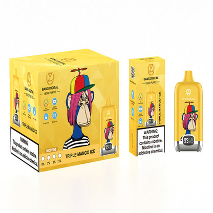 EU Warehouse Original Uzy Bang Digital 15000 Puffs Factory Wholesale Price Disposable Vaporizer Vape Pen Kit