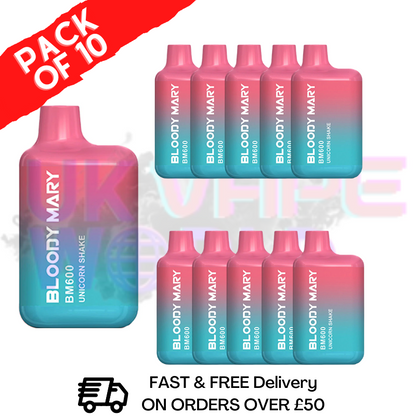 Unicorn shake Bloody Mary 600Puff Box of 10