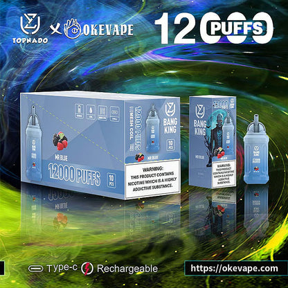 UZY Bang King 12000 Puffs 0% 2% 3% 5% Nicotine  Disposable Pod 14 Flavors