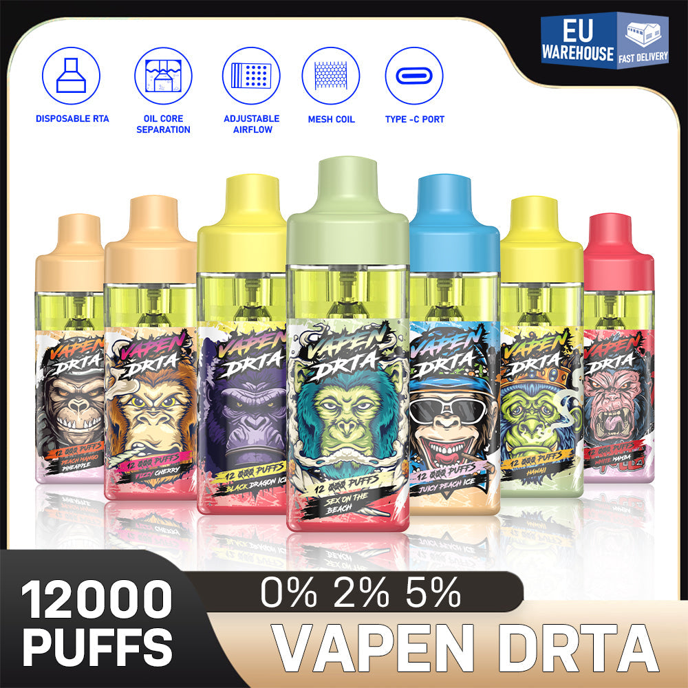 VAPEN DRTA 12000 Puff OCS Refillable NO Leaking RGB Light Open System Vape Germany Wholesale Disposable 12k Tornado