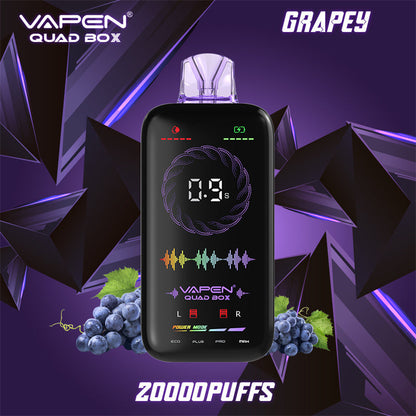 Local Warehouse Free Shipping Vapen Quad Box 20000 Puff Digital Box 20K Display New Style 20000 Puff Vape Vapes Germany