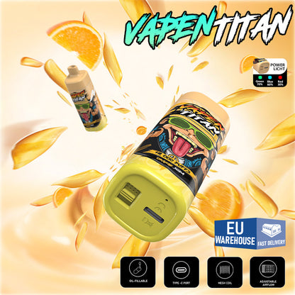 Vapen Titan 10000 Puff 10k Refillable Disposable Electronic Cigarette Vapes Eu Warehouse Vs Razz Bar 12k