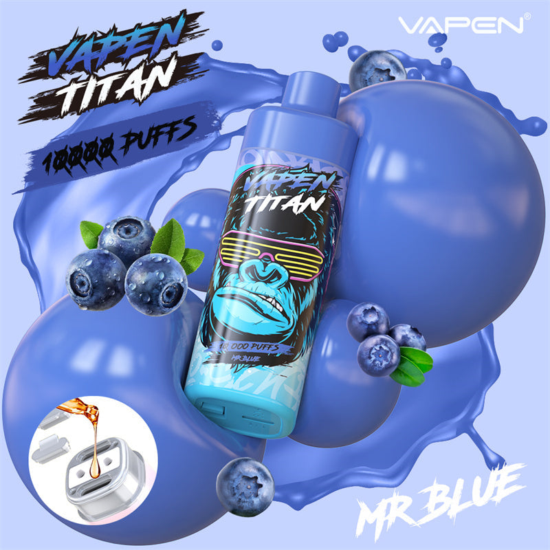 Vapen Titan 10000 Puff 10k Refillable Disposable Electronic Cigarette Vapes Eu Warehouse Vs Razz Bar 12k