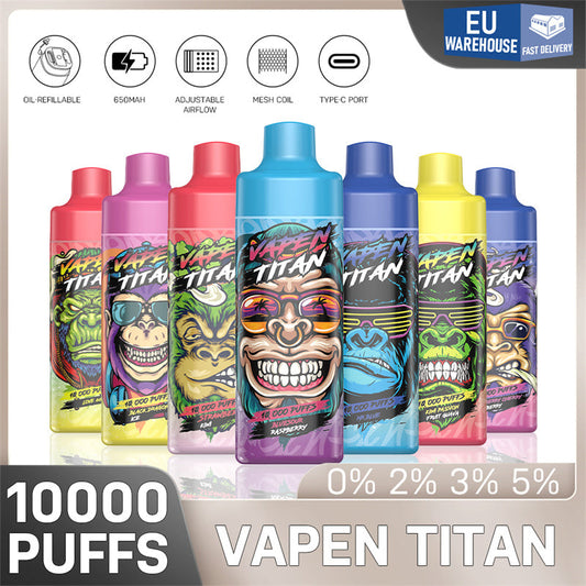 Vapen Titan 10000 Puff 10k Refillable Disposable Electronic Cigarette Vapes Eu Warehouse Vs Razz Bar 12k
