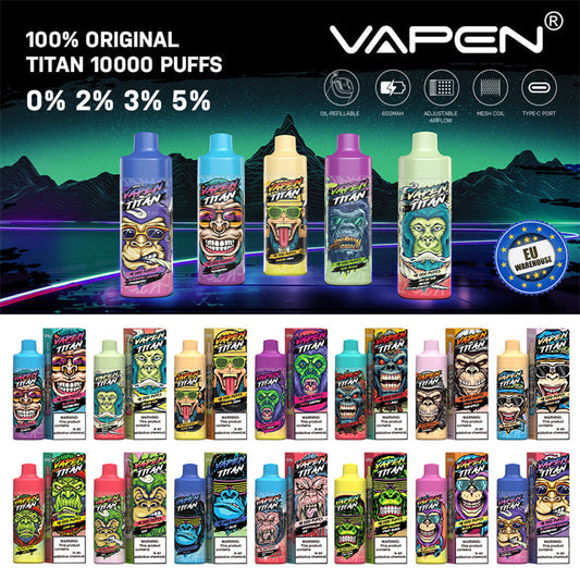 Vapen Titan 10000 Puff 10k Refillable Disposable Electronic Cigarette Vapes Eu Warehouse Vs Razz Bar 12k