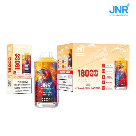 Jnr Falcon-X 18000 Puff Zbood Quik Pulse Disposable Pod Crystal Box Vape E-Cigarettes-950mAh Battery, 24ml E-liquid, Multiple Nicotine 15 Flavors