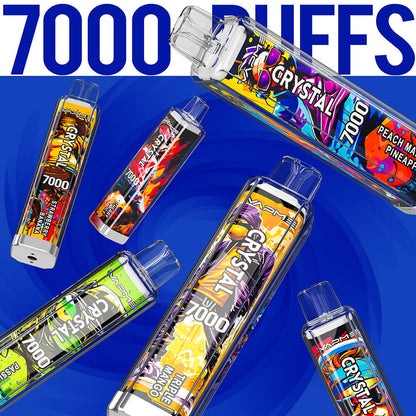 VAPME CRYSTAL 7000 PUFF Disposable Vape 14ML  650mAh 30 Flavors In Sales.