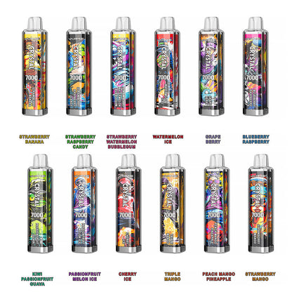 VAPME CRYSTAL 7000 PUFF Disposable Vape 14ML  650mAh 30 Flavors In Sales.