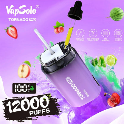 12000 Puffs Disposable Vape - Rechargeable, 10 Flavors, Mesh Coil
