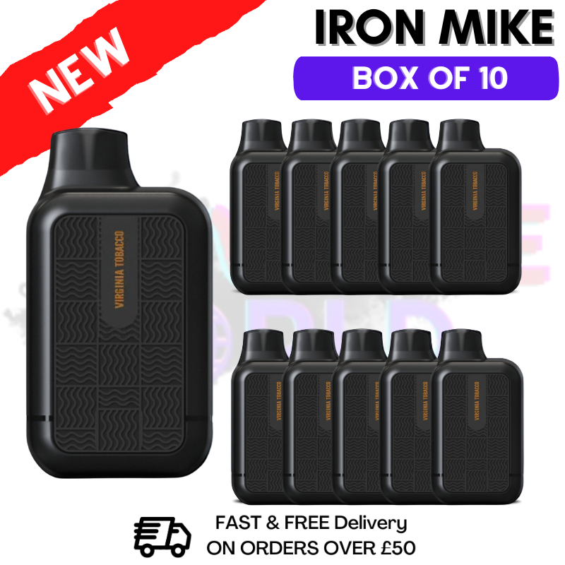 Virginia Tobacco Tyson 600puff Bar Pack / Box Of 10 Disposable