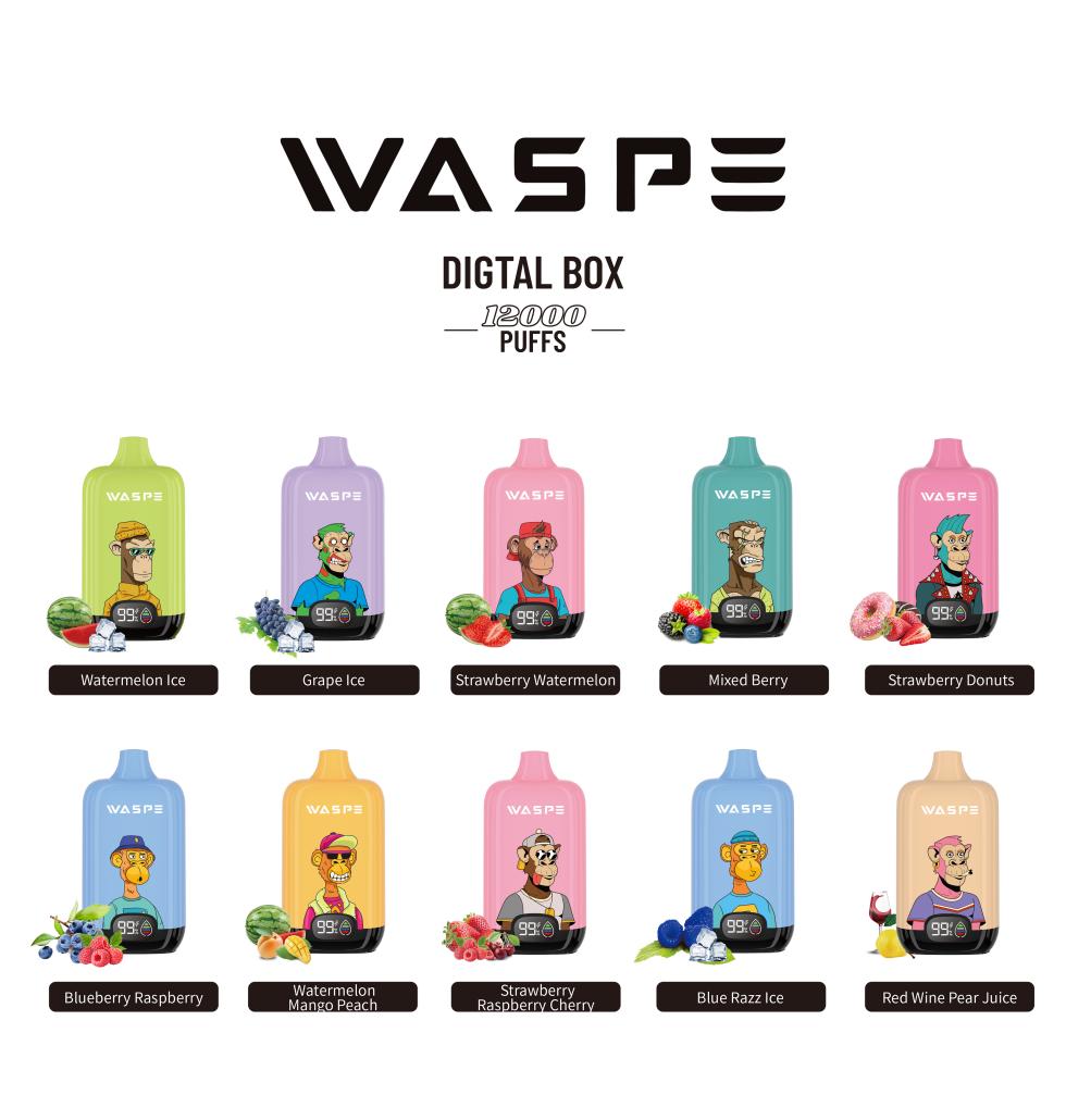 WASPE 12000 Puffs Digital Box Disposable Vape Popularity Cigarette Pod