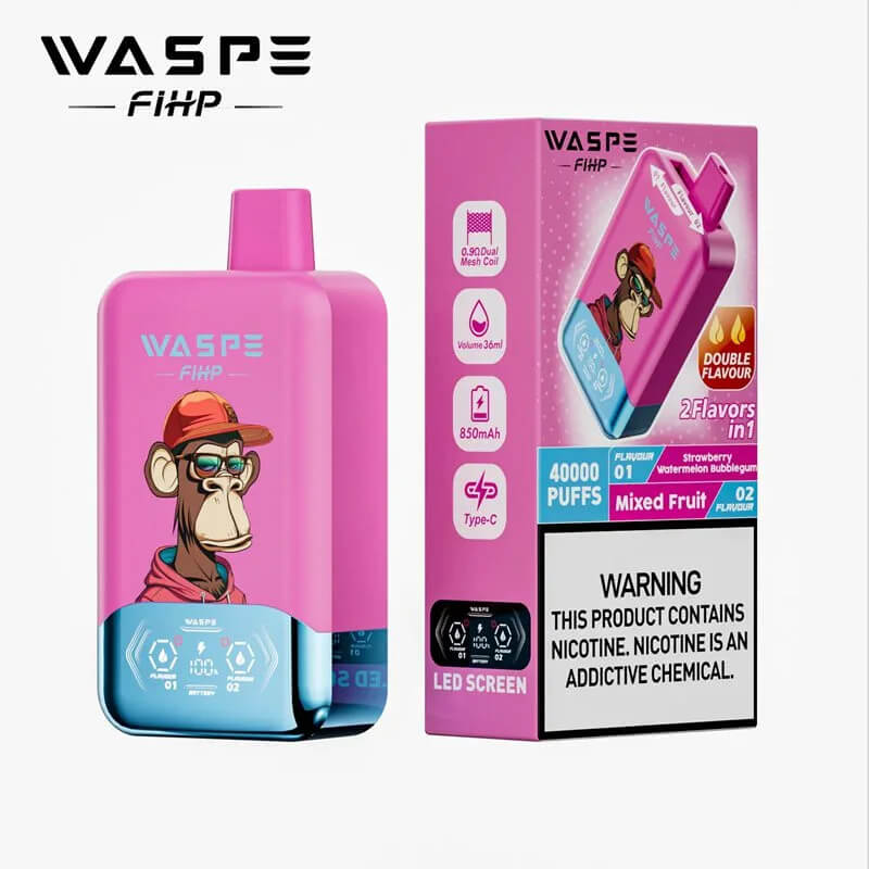 WASPE Fihp 40000 Puffs Disposable Vape - 36ml E-Liquid, 850mAh Battery 16 Flavors