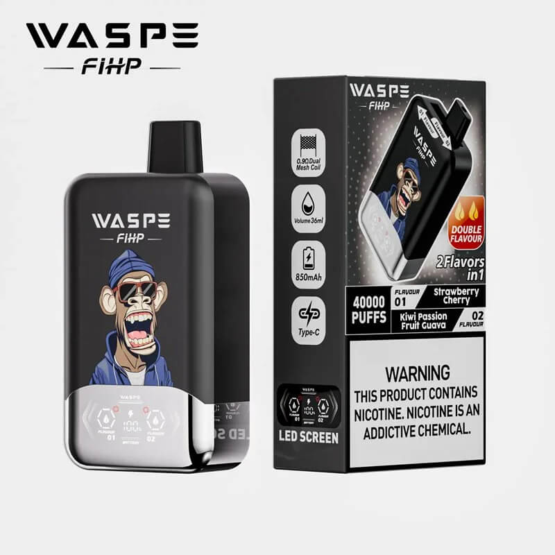 WASPE Fihp 40000 Puffs Disposable Vape - 36ml E-Liquid, 850mAh Battery 16 Flavors