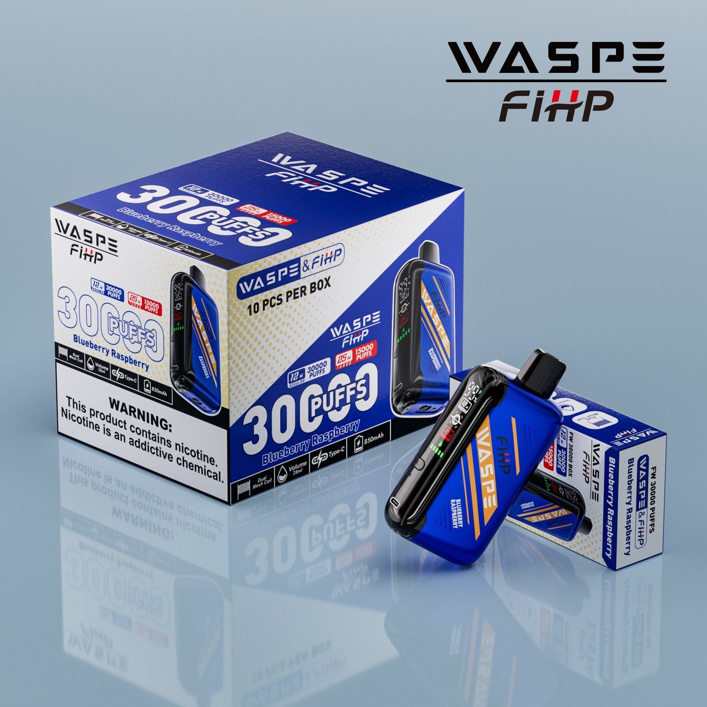 Waspe FIHP 30K Puffs Disposable Vape – LED Display, Adjustable Airflow, Dual Mesh Coils