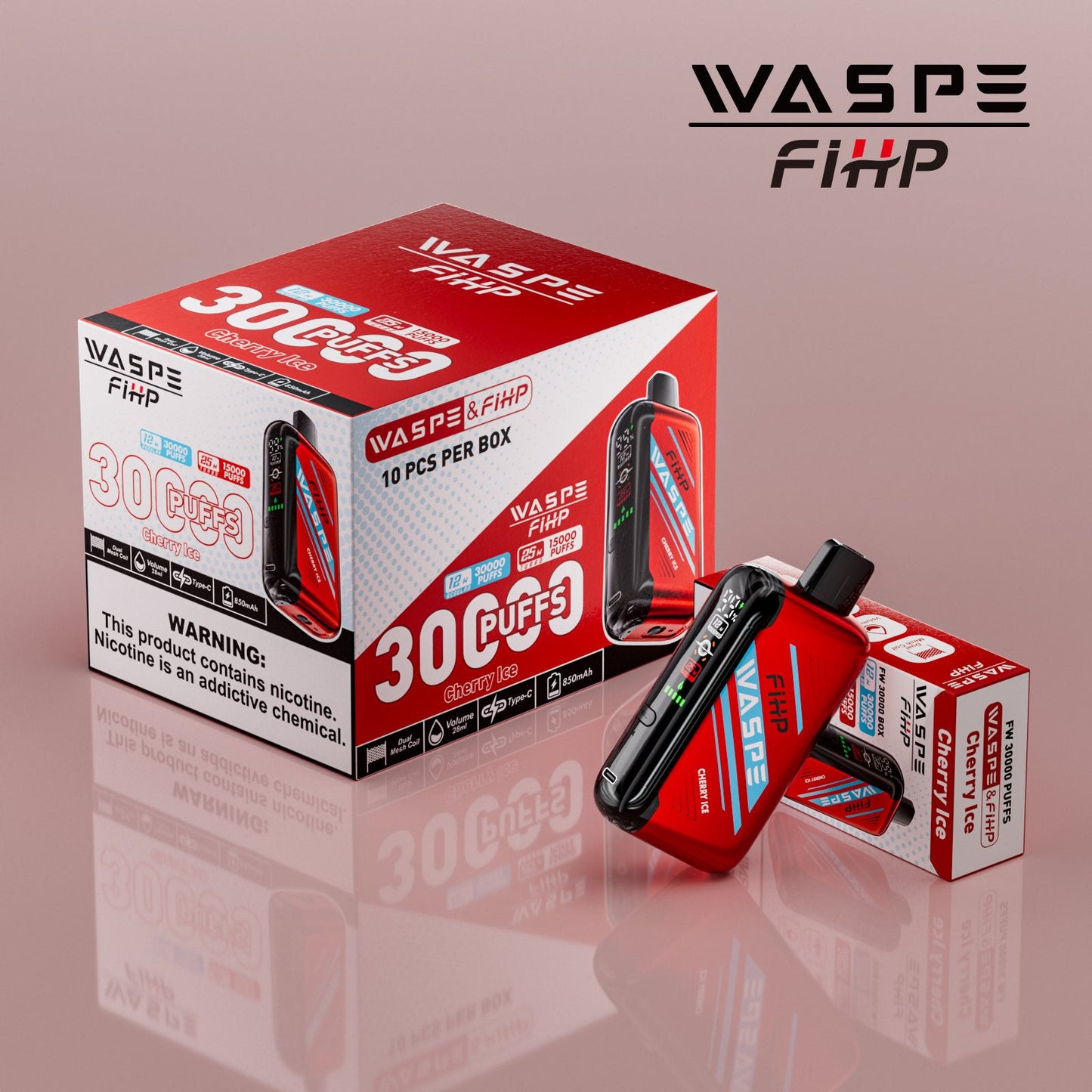 Waspe FIHP 30K Puffs Disposable Vape – LED Display, Adjustable Airflow, Dual Mesh Coils