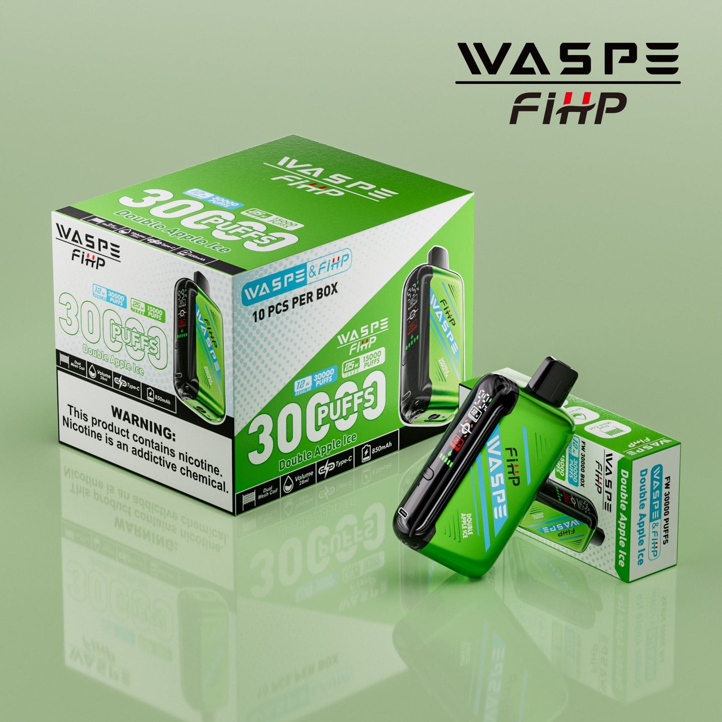 Waspe FIHP 30K Puffs Disposable Vape – LED Display, Adjustable Airflow, Dual Mesh Coils