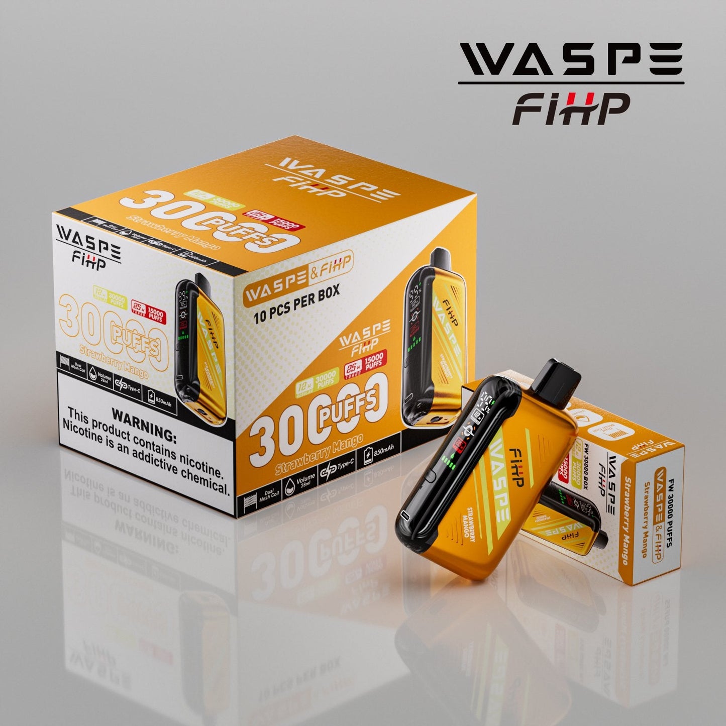 Waspe FIHP 30K Puffs Disposable Vape – LED Display, Adjustable Airflow, Dual Mesh Coils