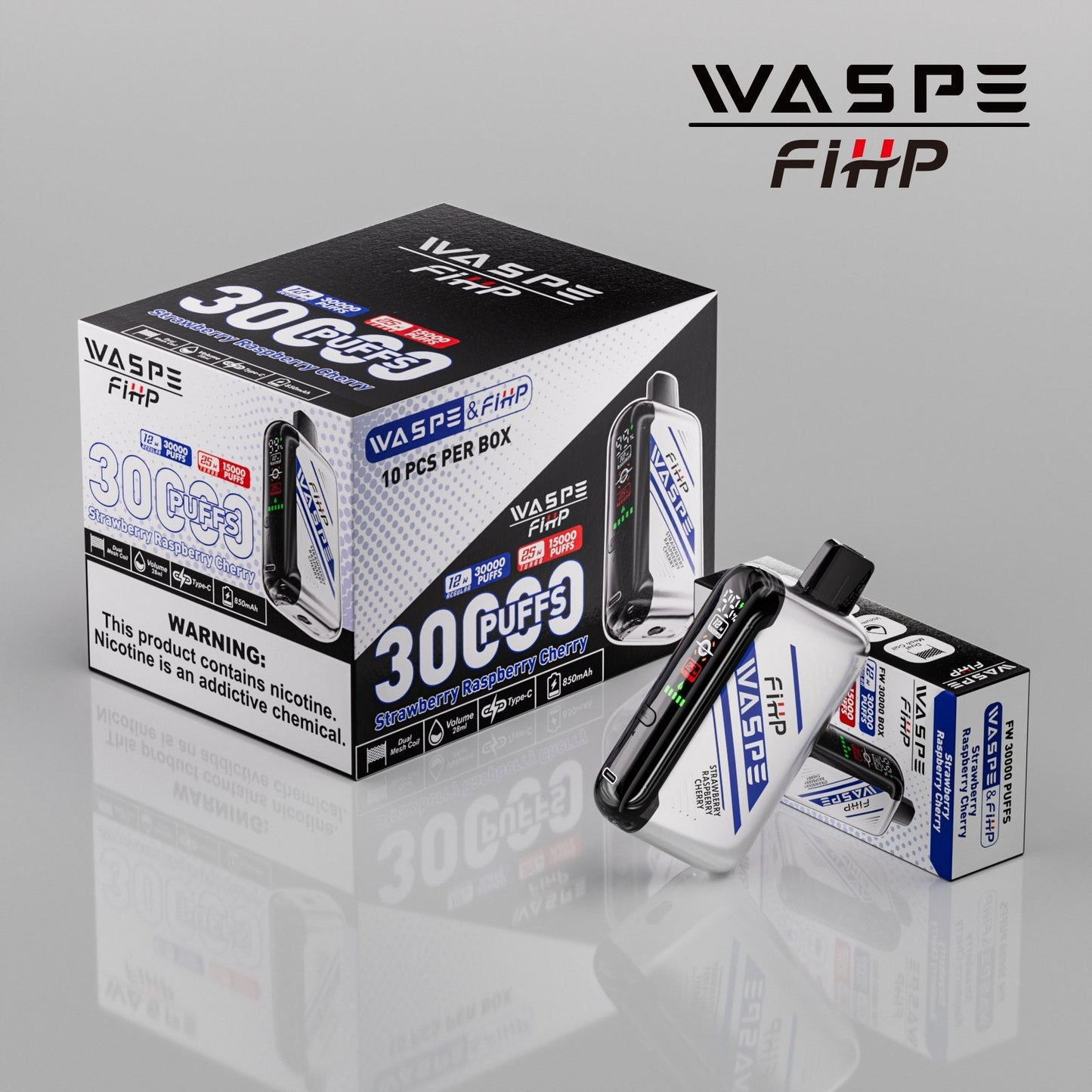 Waspe FIHP 30K Puffs Disposable Vape – LED Display, Adjustable Airflow, Dual Mesh Coils