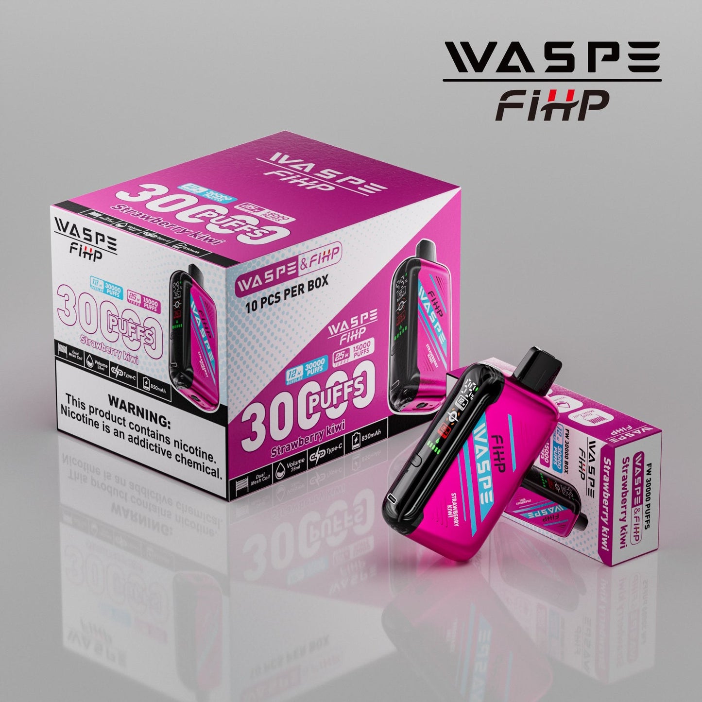 Waspe FIHP 30K Puffs Disposable Vape – LED Display, Adjustable Airflow, Dual Mesh Coils