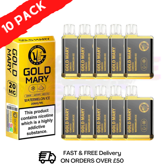 Watermelon Ice - Gold Mary 600Puff Box of 10