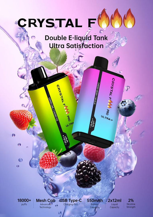 Crystal Fire Pro Ultra  18000 Puffs  Best  Disposable Vape Buy Vapes,  Lowest Price In UK Wholesale