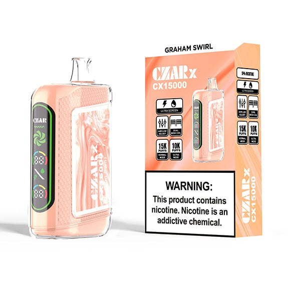 CZAR CX15000 Puffs disposable vape  Czar Graham Swirl Rechargeable Disposable-Multiple Nicotine 15 Flavors