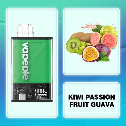 Kiwi Passion Fruit Guava & VAPEPIE Ultra 12000 PUFFS