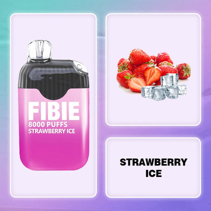 Strawberry--Ice-  FIBIE 8000 Puffs Disposable Vapor Wands(8000 PUFFS)