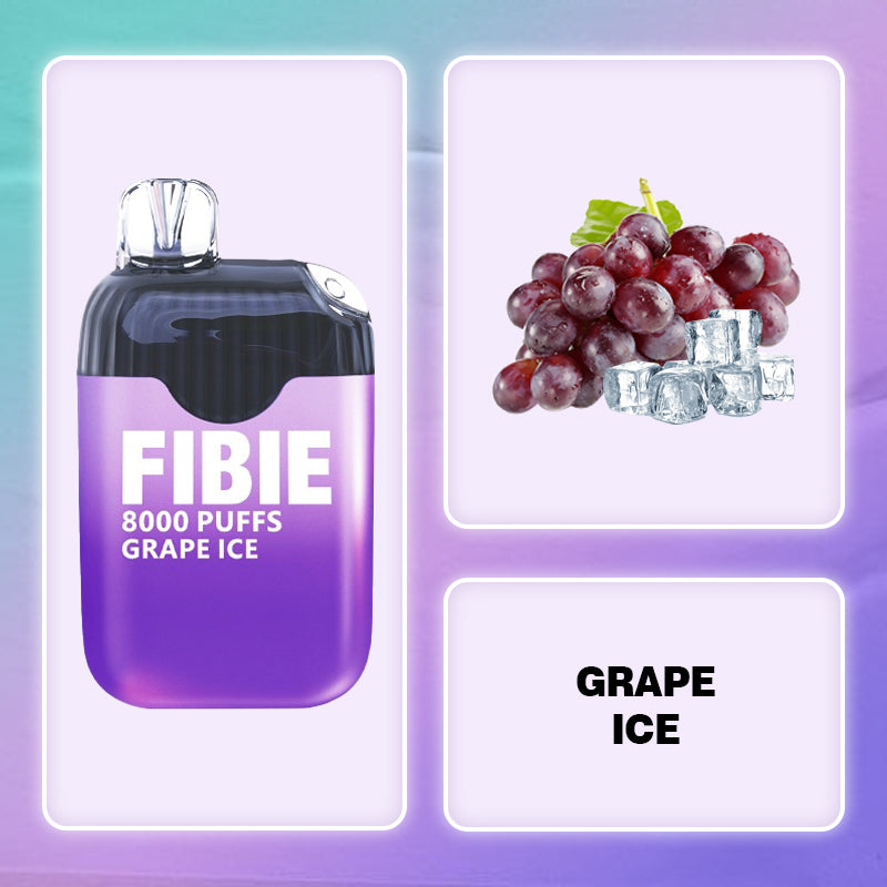 Grape-Ice - FIBIE 8000 Puffs Disposable Vapor Wands(8000 PUFFS)