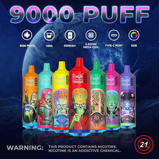 RandM Tornado 9000 Puffs Disposable Vapes - Mix Box Options