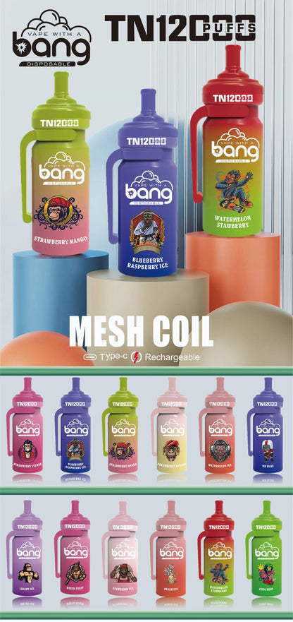 Bang TN 12000 Puffs Disposable Electronic Cigarettes Vape Puff 12k Prefilled PodHot Selling Premium Flavor Bang King Vape Electric Cigarette  Disposable Vape Pen