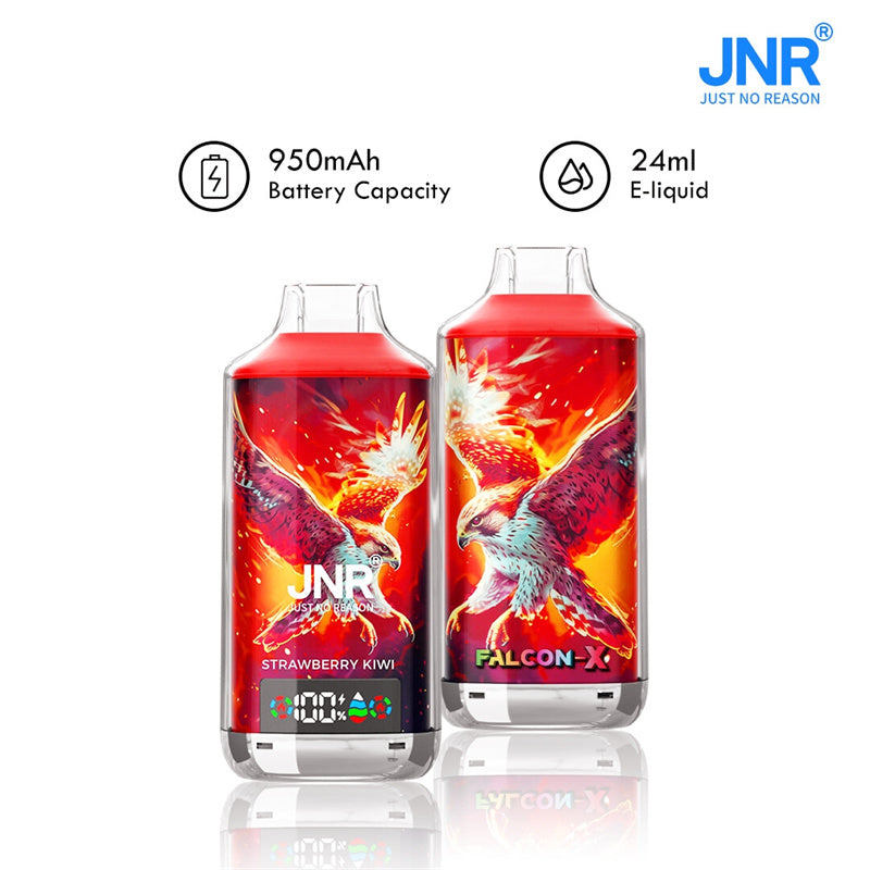 Jnr Falcon-X 18000 Puff Zbood Quik Pulse Disposable Pod Crystal Box Vape E-Cigarettes-950mAh Battery, 24ml E-liquid, Multiple Nicotine 15 Flavors