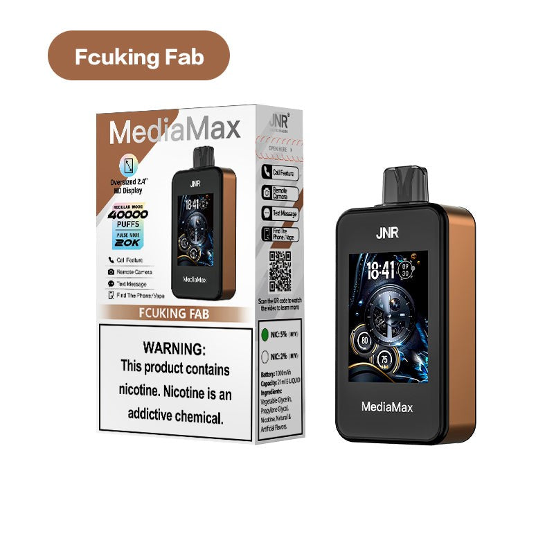 JNR Media Max 40000 Puffs Disposable Vape-1000mAh Battery, 21ml E-liquid, Multiple Nicotine 16 Flavors