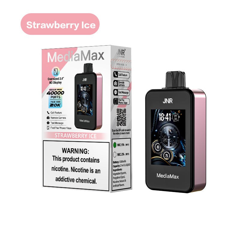 JNR Media Max 40000 Puffs Disposable Vape-1000mAh Battery, 21ml E-liquid, Multiple Nicotine 16 Flavors