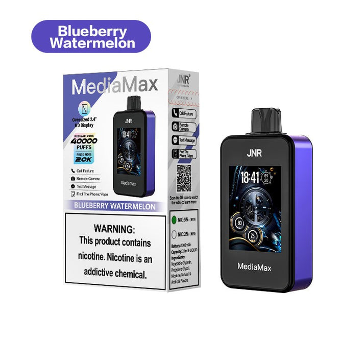 JNR Media Max 40000 Puffs Disposable Vape-1000mAh Battery, 21ml E-liquid, Multiple Nicotine 16 Flavors