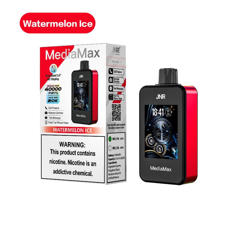 JNR Media Max 40000 Puffs Disposable Vape-1000mAh Battery, 21ml E-liquid, Multiple Nicotine 16 Flavors