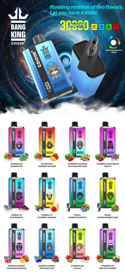 Bang King Colloor 30000 Puffs Vape 30K Disposable Vape Pen E Cigarette Prefilled 36ml 550mAh