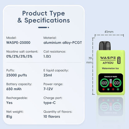 WASPE 25000 25K Puffs Disposable Vape Pen