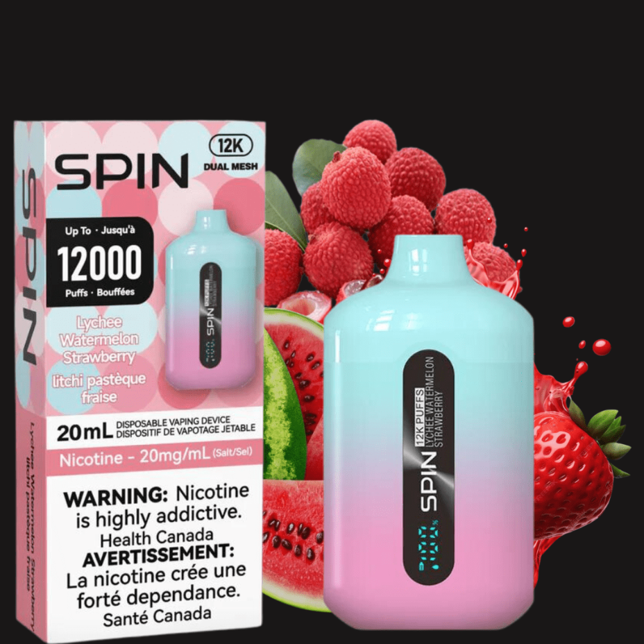 Spin Vape 12,000 Disposable Vape-Lychee Watermelon Strawberry