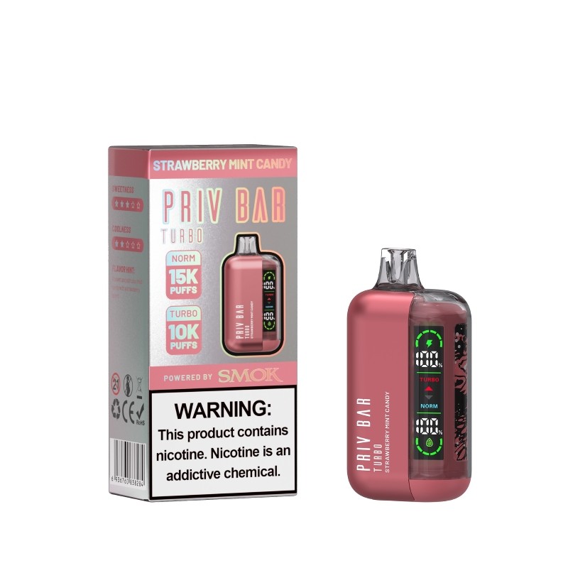 SMOK Priv Bar Turbo 15000 Puffs Disposable Vape Wholesale-800mAh battery, 16ml E-liquid, Multiple Nicotine 17 Flavors