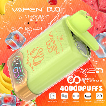 Unleash the Ultimate Experience with VAPEN Duo Twins 40k Puffs Vape– Two Bold Flavors. One Powerful Pod!