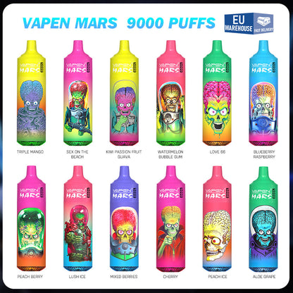 Wholesale VAPEN MARS Tornado 9000 Puffs Disposable Vape 0% 2% 5% 9K Puff Stock In EU Fast Delivery