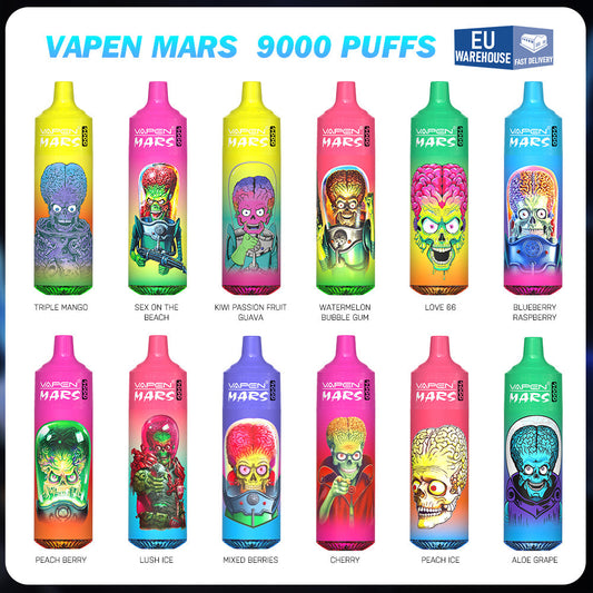 Wholesale VAPEN MARS Tornado 9000 Puffs Disposable Vape 0% 2% 5% 9K Puff Stock In EU Fast Delivery