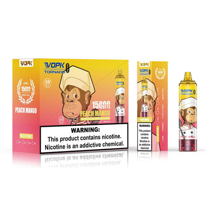 2024 NEW Disposable Vape E Cigarettes Original 100% Vopk Tornado 15000puffs 850mAh Prefilled Device Disposable Vape Authorized 10 Flavors
