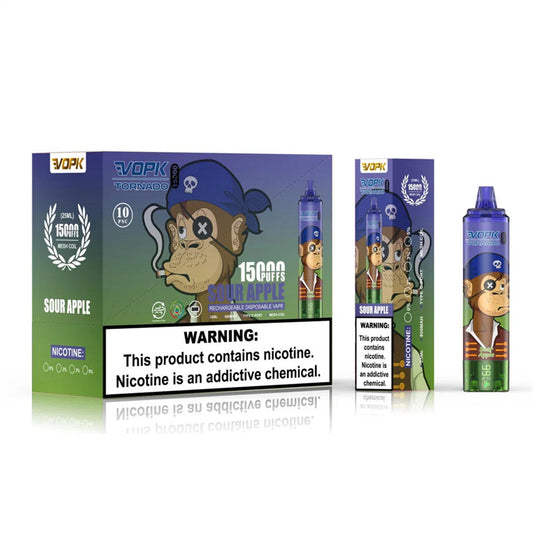2024 NEW Disposable Vape E Cigarettes Original 100% Vopk Tornado 15000puffs 850mAh Prefilled Device Disposable Vape Authorized 10 Flavors