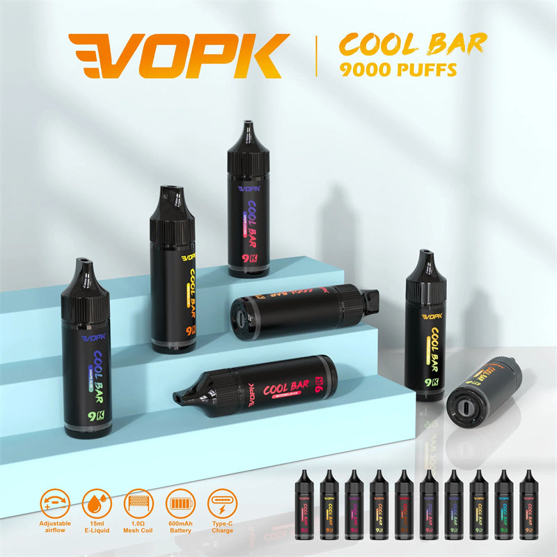 Hot Sale Vopk Cool Bar 9000 Puff 9k Rechargeable Disposable Vape Electronic Cigarettes