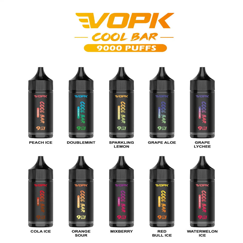 Vopk Cool Bar 9000 Puff 100% Original PDA Eliquid Pre Filled 2ml 5000c V2 Nord Desposable Disposable Vape