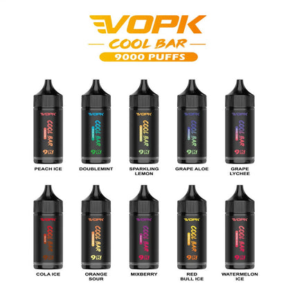 Vopk Cool Bar 9000 Puff 100% Original PDA Eliquid Pre Filled 2ml 5000c V2 Nord Desposable Disposable Vape